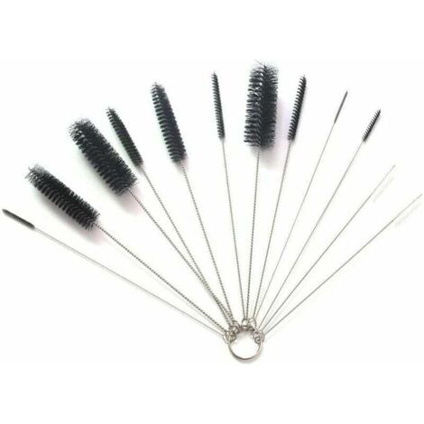 12-teiliges Reinigungsbürsten-Set für Tassen, Gläser, Babyflaschen, Strohhalme, Thermoskannen und verschiedene Behälter (10 schwarze + 2 weiße) (1/5)