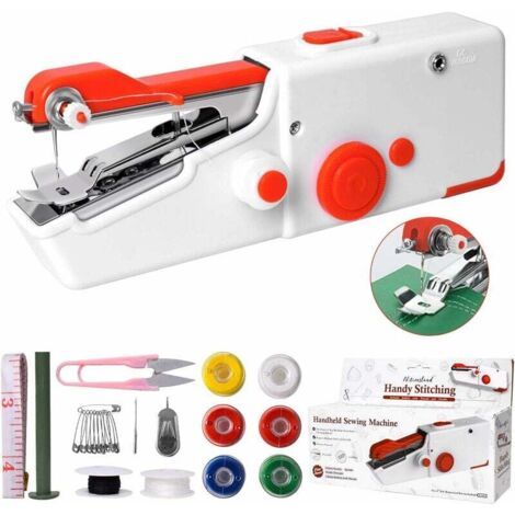 Tragbare Nähmaschine, Mini-Elektro-Nähmaschine für Erwachsene, Schnellstich, geeignet für Stoffe, Zuhause, Reisen, Heimwerken, Kleidung