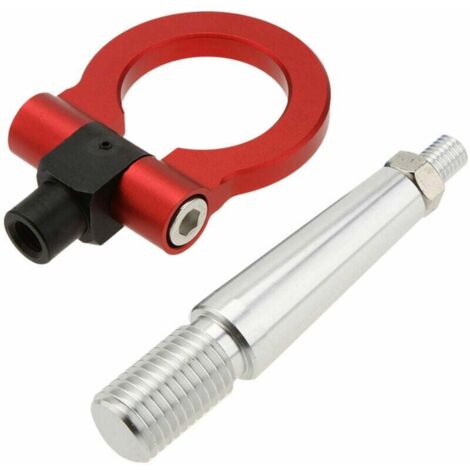 Klappbarer Rennwagen-Abschlepphaken, passend für Mitsubishi Lancer EX, Auto-Anhänger-Ring-Abschlepphaken-Set, rot - rot (1/5)