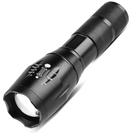 Hochleistungsfähige Taschenlampe mit fünf Geschwindigkeitsstufen, Teleskopzoom und Ladefunktion aus Aluminiumlegierung (1/4)