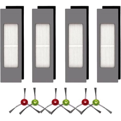 VUSZR Zubehör für Deebot T8, Ersatzteile für Deebot N8, 4 Filter und 6 Seitenbürsten, kompatibel mit Ecovacs Deebot Ozmo 9 (1/5)