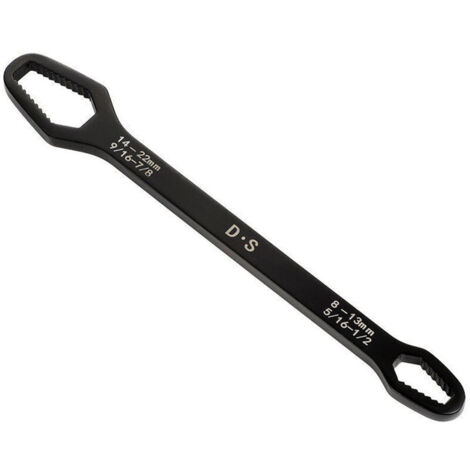 Der multifunktionale Torx-Schlüssel ist ein starrer, doppelköpfiger, selbstspannender verstellbarer Schlüssel mit einer Kapazität von 8 bis 22 mm, schwarz. (1/3)