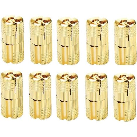 10 Stück 10 mm reines Kupfer verdecktes geteiltes zylindrisches Scharnier, Messing verdecktes Fassscharnier, für Wohnmöbel, Türen und Fenster usw. (1/5)