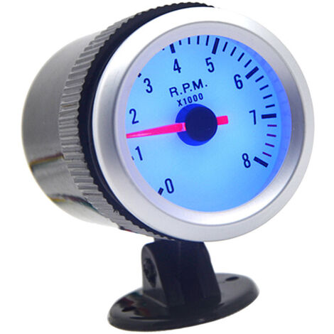 Drehzahlmesser mit Getränkehalter für Automatikfahrzeuge, 2 Zoll (52 mm), 0–8000 U/min, blaue LED-Beleuchtung (1/4)