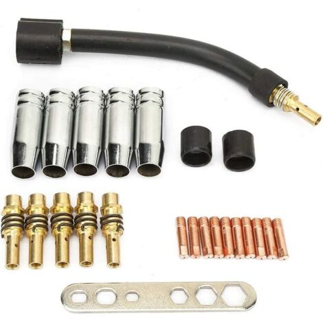 24-teiliges 0,8-mm-Kontakt-MIG-Schweißbrenner-Verschleißteile-Set, kompatibel mit Binzel 15AK Schweißbrenner (1/5)