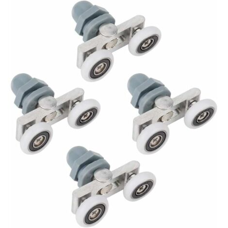 Set mit 4 robusten, doppelten Schiebetürrollen für Badezimmertüren, Glasrollen (23 mm) (1/5)