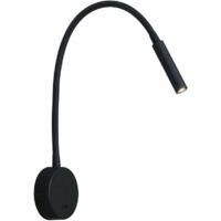 Schwarze Lesewandleuchte, 3 W, 3000 K, LED, flexible Schwanenhalslampe, 240 V, Wandmontage, Leseleuchte mit Schalter für Schlafzimmer, Wohnzimmer, Innenbereich