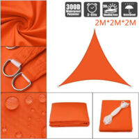 Wasserdichtes dreieckiges Sonnensegel für Garten und Pool, orange, 2x2x2 m