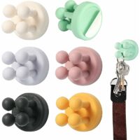 6-teiliges Set Wand-Zahnbürstenhalter, Silikon-Wand-Zahnbürstenhalter, selbstklebende Haken für Badezimmer, Küche, Büro, Steckdose, Kabel, Rasierer, Schlüssel