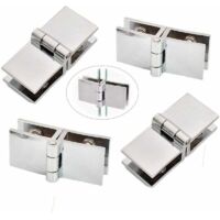 Stück Glastürscharniere, Glastürclipscharniere, Türklemmscharniere (180 Grad), Faltscharniere aus Zinklegierung für 5–8 mm starke Badezimmerglastüren