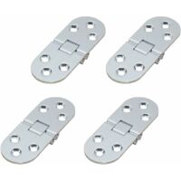 Klapptischeinhänge aus Zinklegierung, Klapptischeinhänge mit abgerundeten Kanten, 4-teiliges Tischscharnier-Set aus Zinklegierung, unsichtbare Scharniere, Möbelmontagescharniere (Silber)
