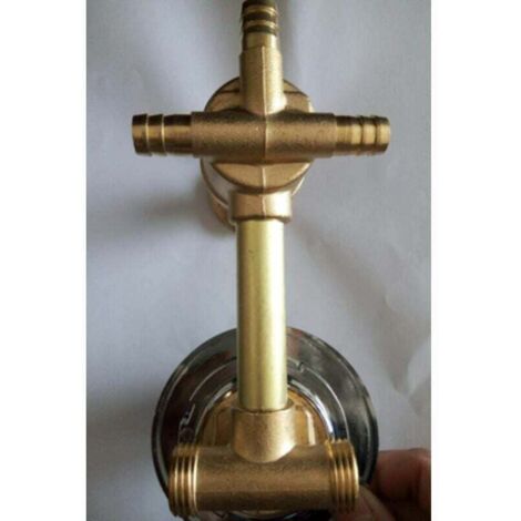 Rubinetto doccia a parete a 2/3/4/5 vie in ottone, con attacco a vite o a intubazione, box doccia in rame, miscelatore per cabina doccia, intubazione a 3 vie, 9 cm