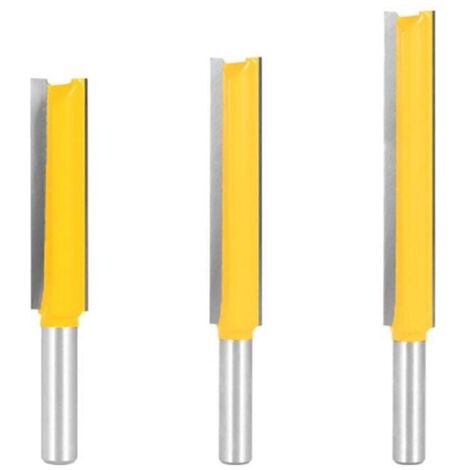 Frese extra lunghe con gambo da 8 mm, 3 pezzi, fresa per legno, fresa dritta extra lunga: 8 mm x 1/2" x 50 mm, 8 mm x 1/2" x 63 mm, 8 mm x 1/2" x 76 mm