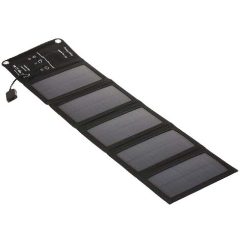 Caricabatterie solare portatile con porta USB pieghevole, 5 pannelli solari, campeggio, escursionismo, viaggio, caricabatterie solare compatto per telefono