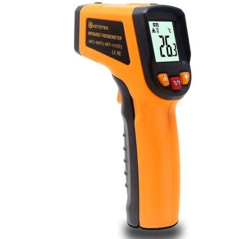 Termometro digitale a infrarossi laser -50-600°C, registratore professionale per uso alimentare (giallo)