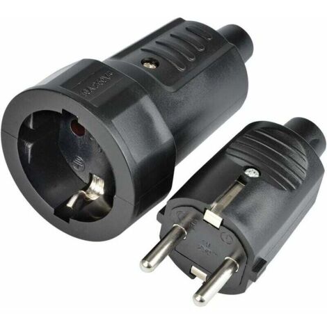 Set di 2 spine femmina 250V, spina doppia infrangibile e stabile, set di spine maschio e femmina (1 pz) (1/5)