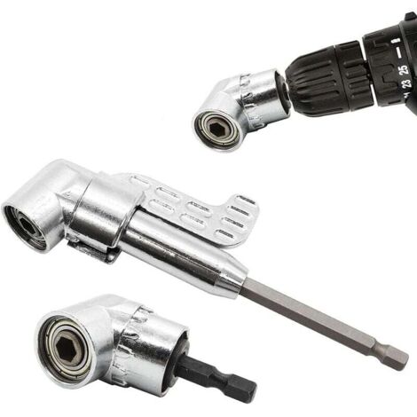 Punta per trapano ad angolo retto, punta per cacciavite ad angolo retto da 105 gradi con attacco esagonale da 1/4" per trapano (2 pezzi) (1/5)