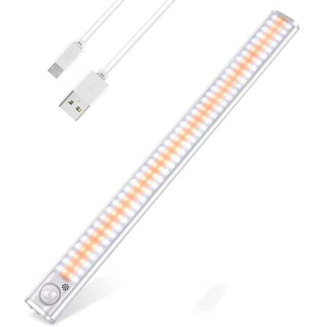 Luce per armadio, 160 LED, luce sottopensile per cucina con sensore di movimento automatico, illuminazione portatile wireless per armadio, batteria ricaricabile da 1800 mAh per armadio, scale, ufficio (1/5)