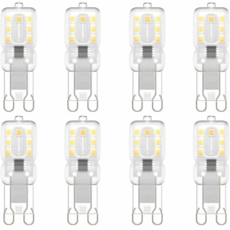 Lampadina LED G9, G9 LED 220V Bianco naturale 3000K 3W Equivalente a luce alogena da 30W Confezione da 8 (1/4)