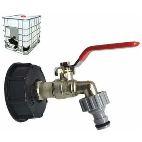Rubinetto per serbatoio da 1000 litri S60X6 Connettore per rubinetto IBC con connettore per tubo da 1/2", adattatore per serbatoio di scarico, per rubinetto da giardino, per adattatore per serbatoio ( (1/5)