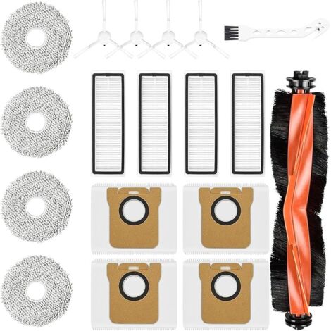 Set di accessori VUSZR da 18 pezzi per robot aspirapolvere Xiaomi X20+/X20 Plus: 1 spazzola principale, 4 sacchetti per la polvere, 4 spazzole (1/5)