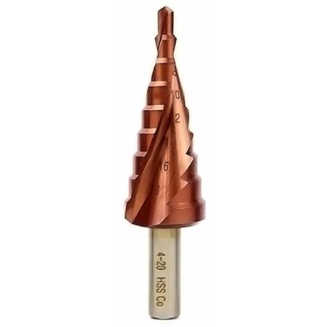 Punte da trapano a gradini in cobalto Mengshen 4-32 mm con scanalatura elicoidale, HSS M35, allargamento di taglio per lamiere in acciaio inossidabile per tempra, foratura di lamiere d'acciaio, set di (1/5)