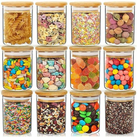 Barattolo di vetro per alimenti. Contenitore in vetro ermetico, ideale per conservare cereali, tè, snack, frutta secca, ecc. (1/5)