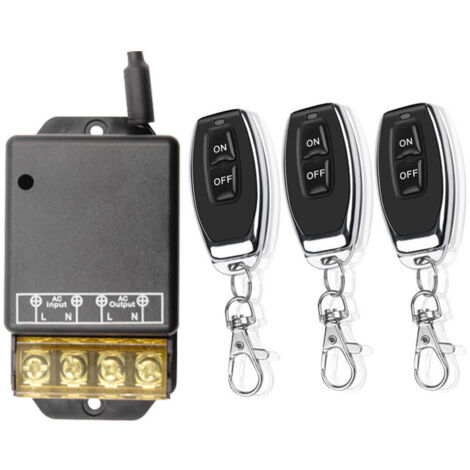 Interruttore remoto wireless, interruttori di controllo remoto da 30 A per sistemi di sicurezza delle pompe, barriere a tendina per porte, ecc. (1/5)
