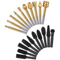 Set di 20 punte per lucidatura del legno: punta per fresatrice con gambo da 1/8" e punte per fresatrice da 1/4".