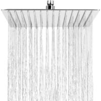 Soffione doccia anticalcare, soffione doccia a pioggia a risparmio idrico con ugello in acciaio inox da 10 pollici, finitura cromata lucida (specchio), quadrato