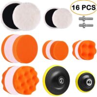 Kit per la lucidatura dell'auto da 3" e 5", 16 tamponi in schiuma per auto, kit di tamponi per lucidatura, tamponi per la lucidatura dei metalli