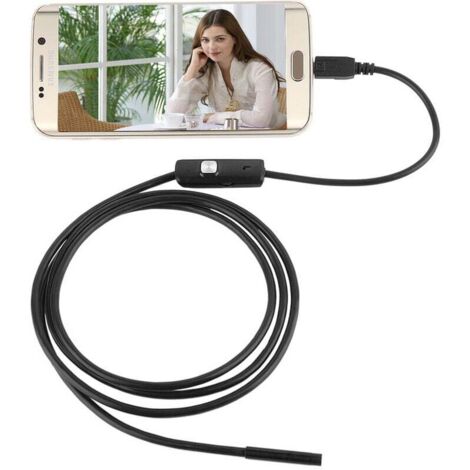 Endoscopio USB con cable flexible de 2 m y 5,5 mm, cámara de inspección USB HD 2 en 1 para Android (1/4)