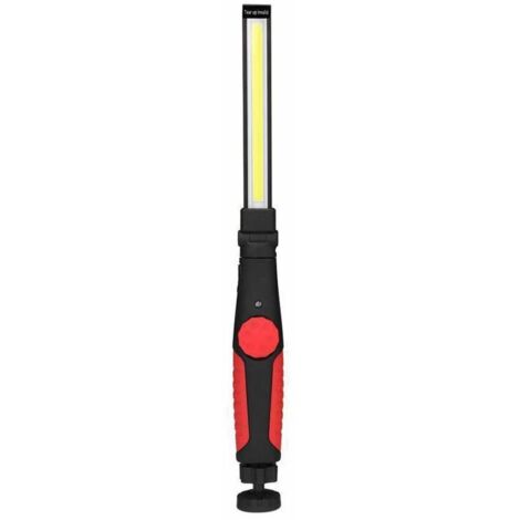 Linterna de trabajo LED recargable con imán y carga USB, luz de inspección para taller, hogar, camping y senderismo al aire libre (roja)