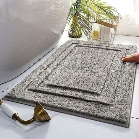 Alfombrilla de baño de microfibra con rejilla de 40x60 cm, suave y antideslizante.
