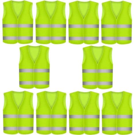 Chaleco reflectante de seguridad de alta visibilidad, chaleco reflectante amarillo, conjunto de chaleco de ciclismo de 4 piezas, chaleco fluorescente para motocicleta/automóvil, alta visibilidad (1/5)