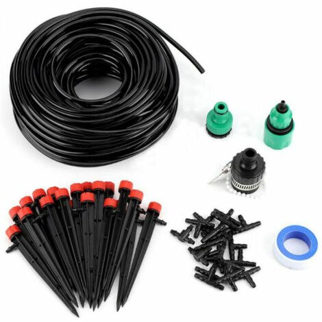 Kit di irrigazione a goccia, sistema di irrigazione a micro-goccia da giardino con ugello regolabile, tubo flessibile espandibile per irrigazione di prati e piante da serra (1/5)