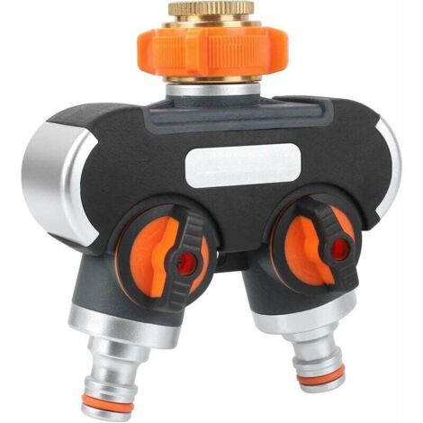Distributore a 2/4 vie, 3/4" e 1/2" con adattatore per rubinetto, adatto per irrigazione da giardino e tubi flessibili (1/5)