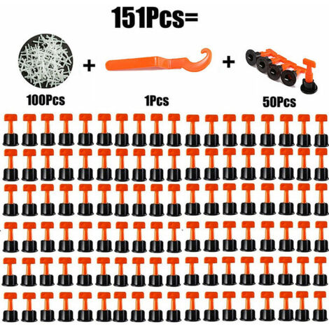 Sistema de nivelación de baldosas de 2 x 151 piezas, separador de pared, cuñas niveladoras, separadores para baldosas de suelo y pared. (1/5)