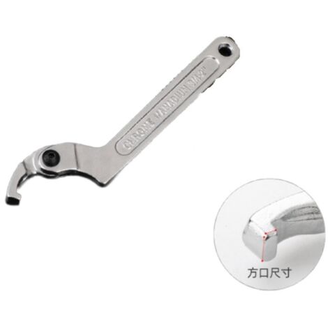 Llave para contador de agua, llave ajustable multifunción con cabeza de gancho para quitar la tapa del contador de agua, llave especial de media luna, amortiguador, tuerca redonda (cabeza redonda de 1 (1/4)