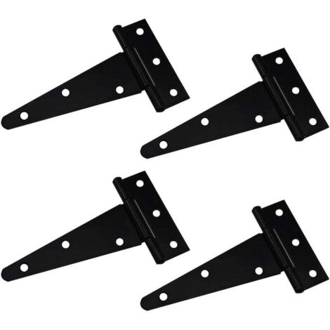 Inicio Bisagras triangulares Bisagras en T galvanizadas (4 piezas, 5 pulgadas (pintura negra)) para taller (1/5)