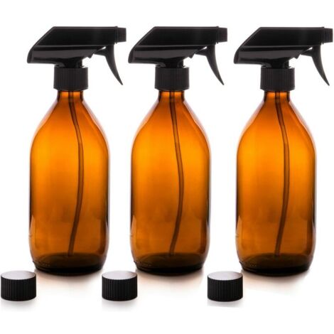 Botella pulverizadora de aceite esencial de vidrio marrón para pantalla de lámpara doméstica (500 ml) para cuarto de herramientas (1/3)