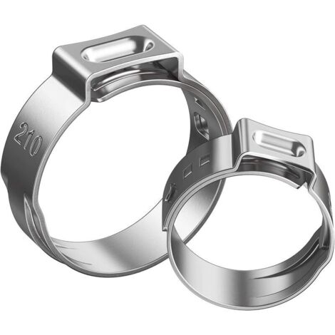 AMTOVL 130 abrazaderas de manguera de acero inoxidable de 7-21 mm. Abrazaderas de manguera de acero inoxidable con certificación TUV para asegurar mangueras flexibles. (1/5)