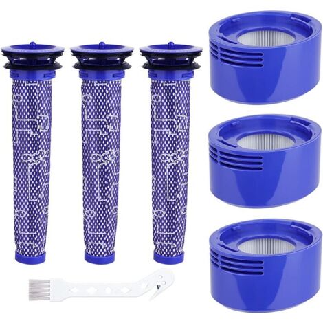 Filtros Dyson V7 y V8: Kit de repuesto con cepillo de limpieza, 3 filtros HEPA post-motor y 3 prefiltros. Compatible con Dyson V7 y V8. (1/5)