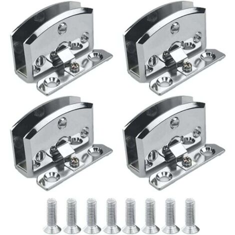 piezas de bisagras de vidrio de aleación de zinc brillante K845 para puertas de armarios, bisagras de vidrio para puertas, accesorios de acero inoxidable, para muebles del hogar, puertas y ventanas, e (1/5)
