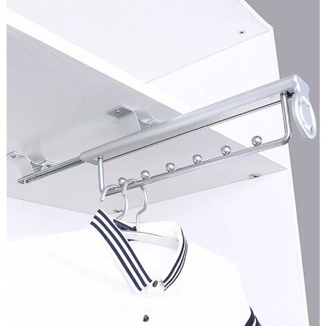 Perchero extraíble de alta resistencia, percha para pantalones, percha deslizante, riel telescópico para armario, barra para colgar ropa en el vestidor. (1/5)