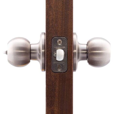 Pomos de puerta con cerradura, 1 unidad, acero inoxidable satinado