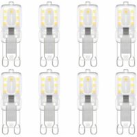 Lampadina LED G9, G9 LED 220V Bianco naturale 3000K 3W Equivalente a luce alogena da 30W Confezione da 8
