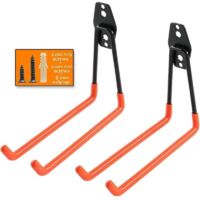 Gancho naranja generoso de 2 piezas, estante de almacenamiento de gran capacidad para tuberías de agua y patinetas, para cocina, baño y aseo del hogar.