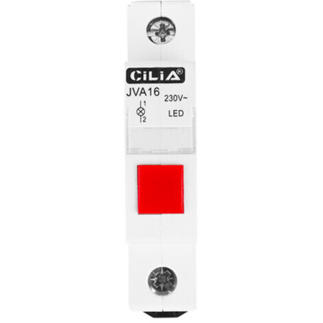 Voyant Lumineux Modulaire LED Rouge CILIA  110-400V AC, 1 Module  Lampe Témoin de Signalisation sur Rail DIN pour Tableau Électrique