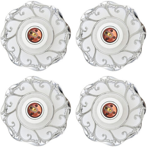 CILIA Lot de 4 Douille E27 Plafond et Mur Douille Ampoule en Saillie Douille E27 à Visser pour Lampe LED Idéal Douille de Chantier, Garage, Cave ( Or/Argent/Blanc )